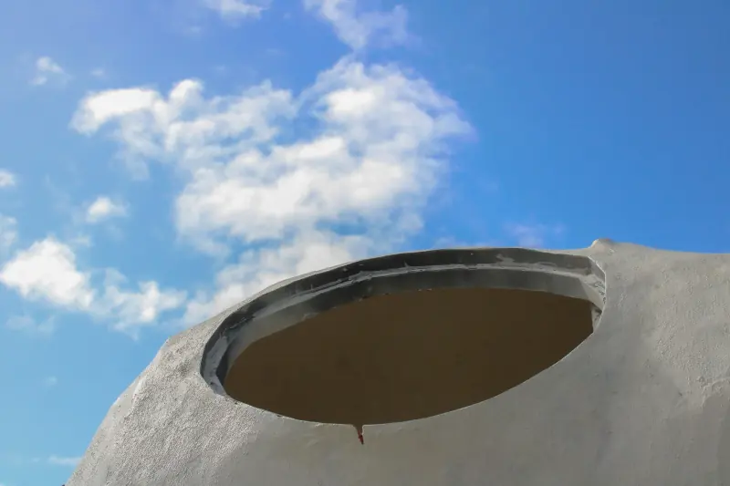 Close-up image of the Underground House.