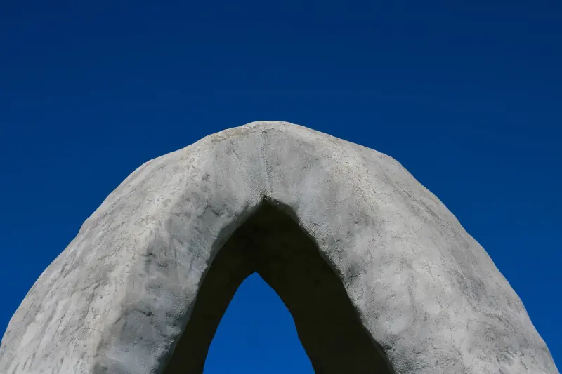 Close-up image of the Hay Bale Arch.