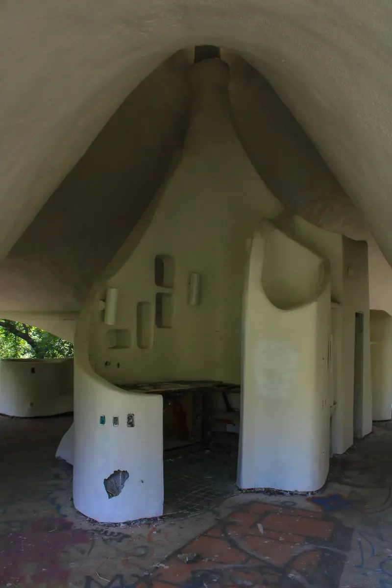 Close-up image of the Shell House.