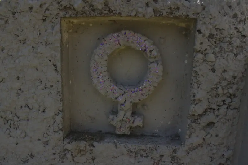 Close-up image of the Earth-Formed Restrooms.