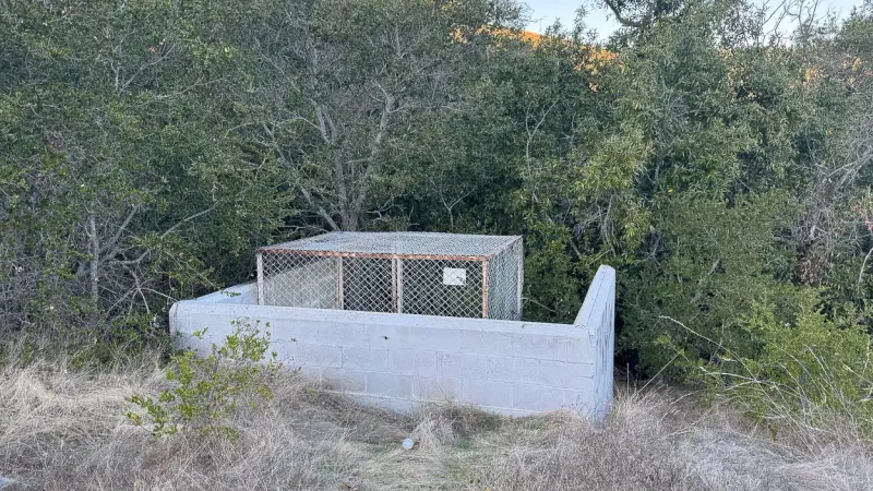 A modern day photo of the electrical transformer that served the modular house and northern part of the canyon.