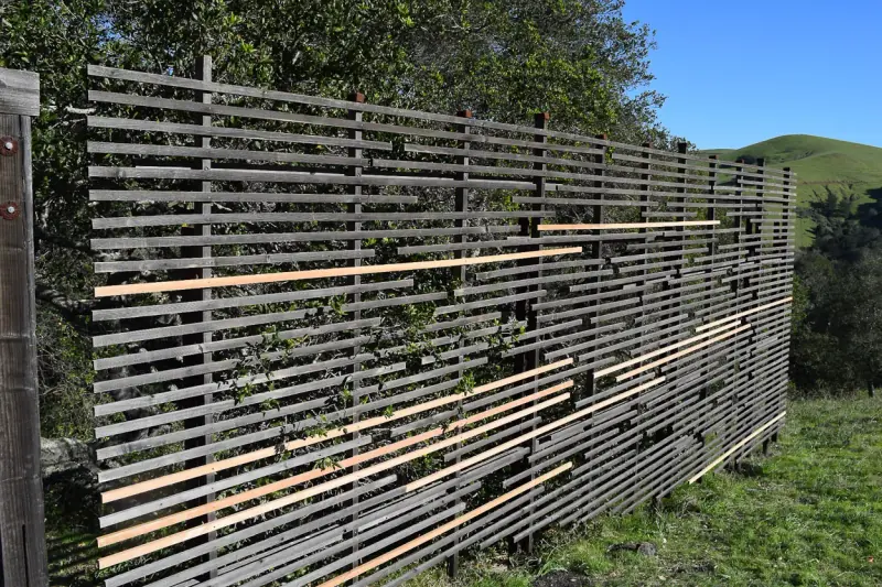 A vibrant spring photograph of Serenity Wall, newly completed.