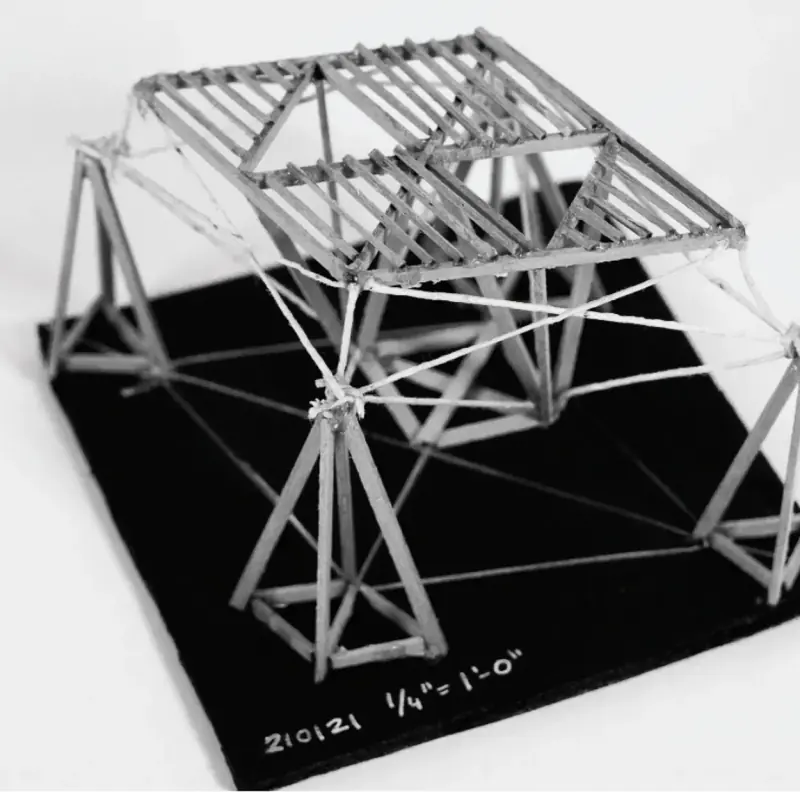 A model of the tensegrity structure from the thesis project.